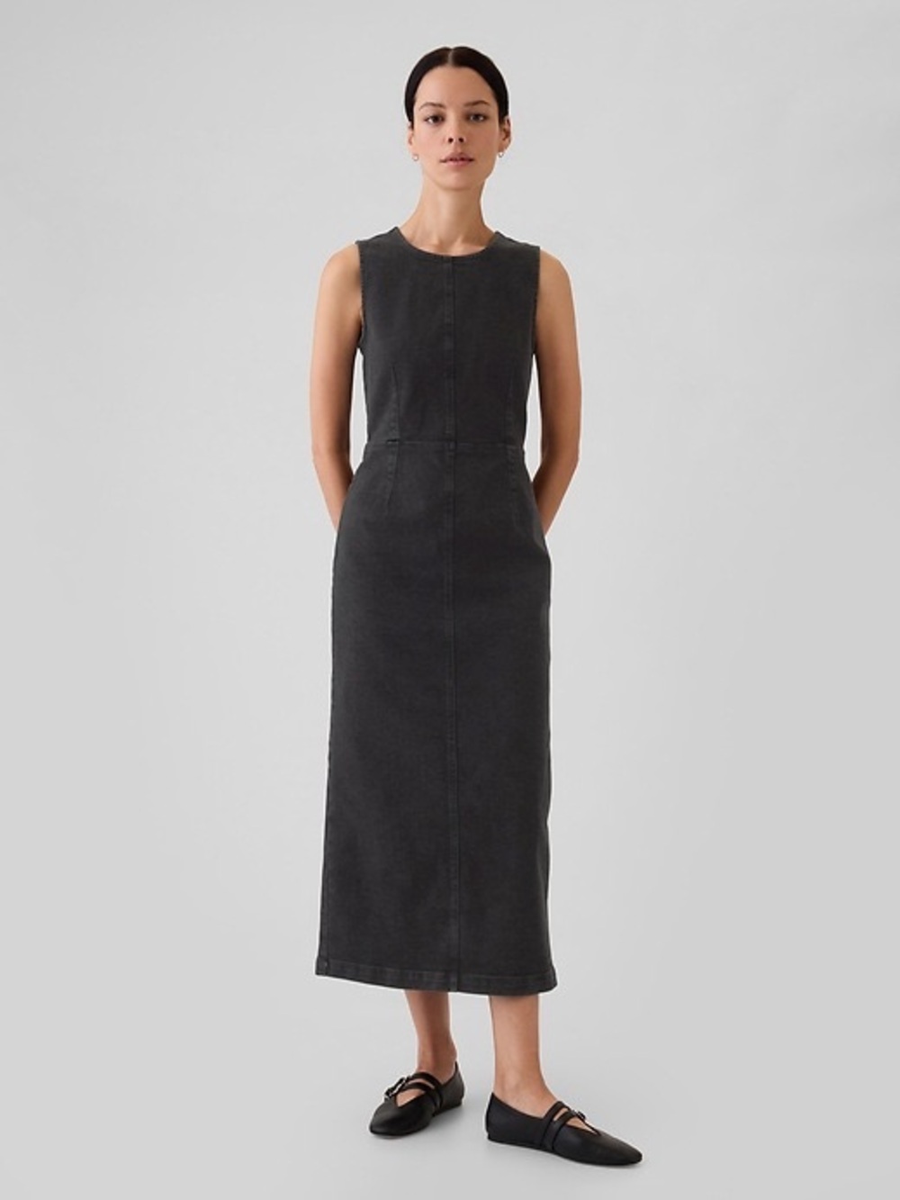 GAP Black Denim Maxi Dress 0